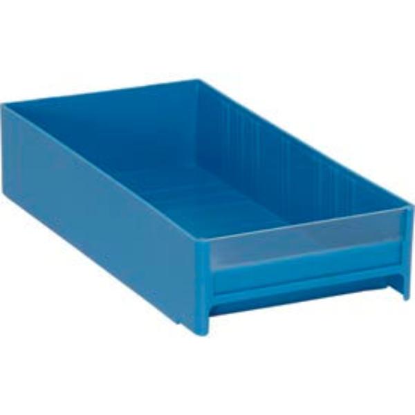 Interlocking Storage Bin, Polystyrene, Blue, 3-5/16 in H, 5-5/8 in W, 11 in L