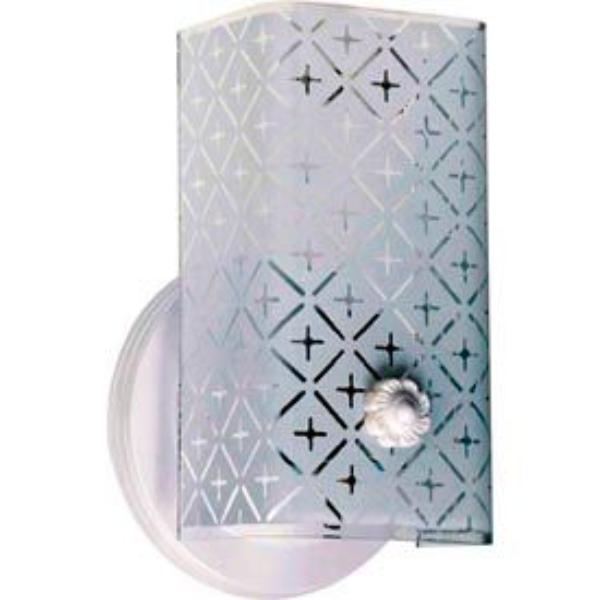 76-273 1 Light - 7 in. - Vanity with Diamond U Channel Glass White