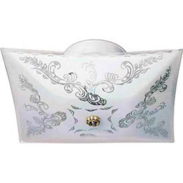 B439752 77-126 2 Light - 12 in. - Ceiling Fixture - Square Floral - White