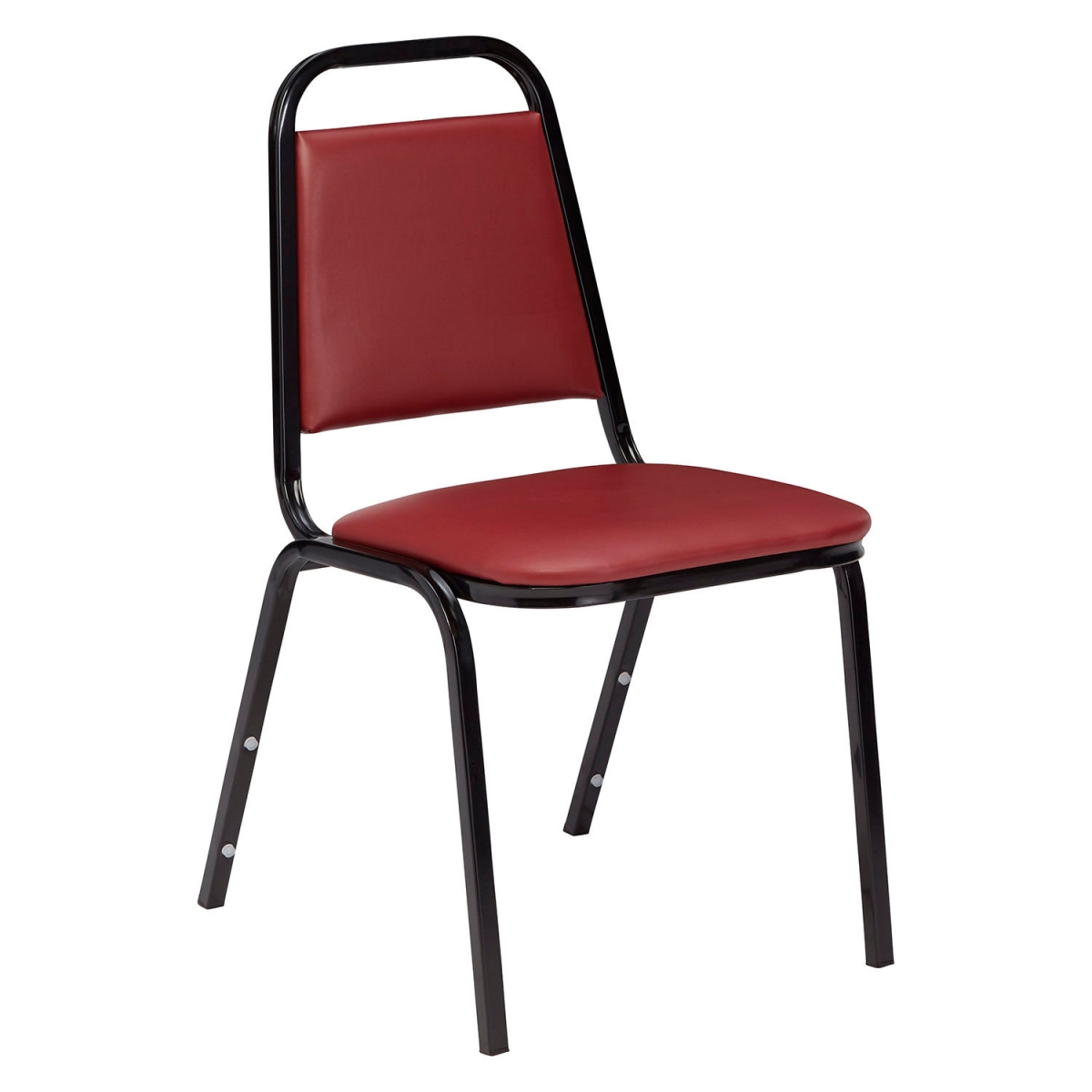 Picture of National Public Seating B1373507 1.5 in. Stacking Chair - Vinyl Seat - Square Back - Burgundy Seat with Black Frame