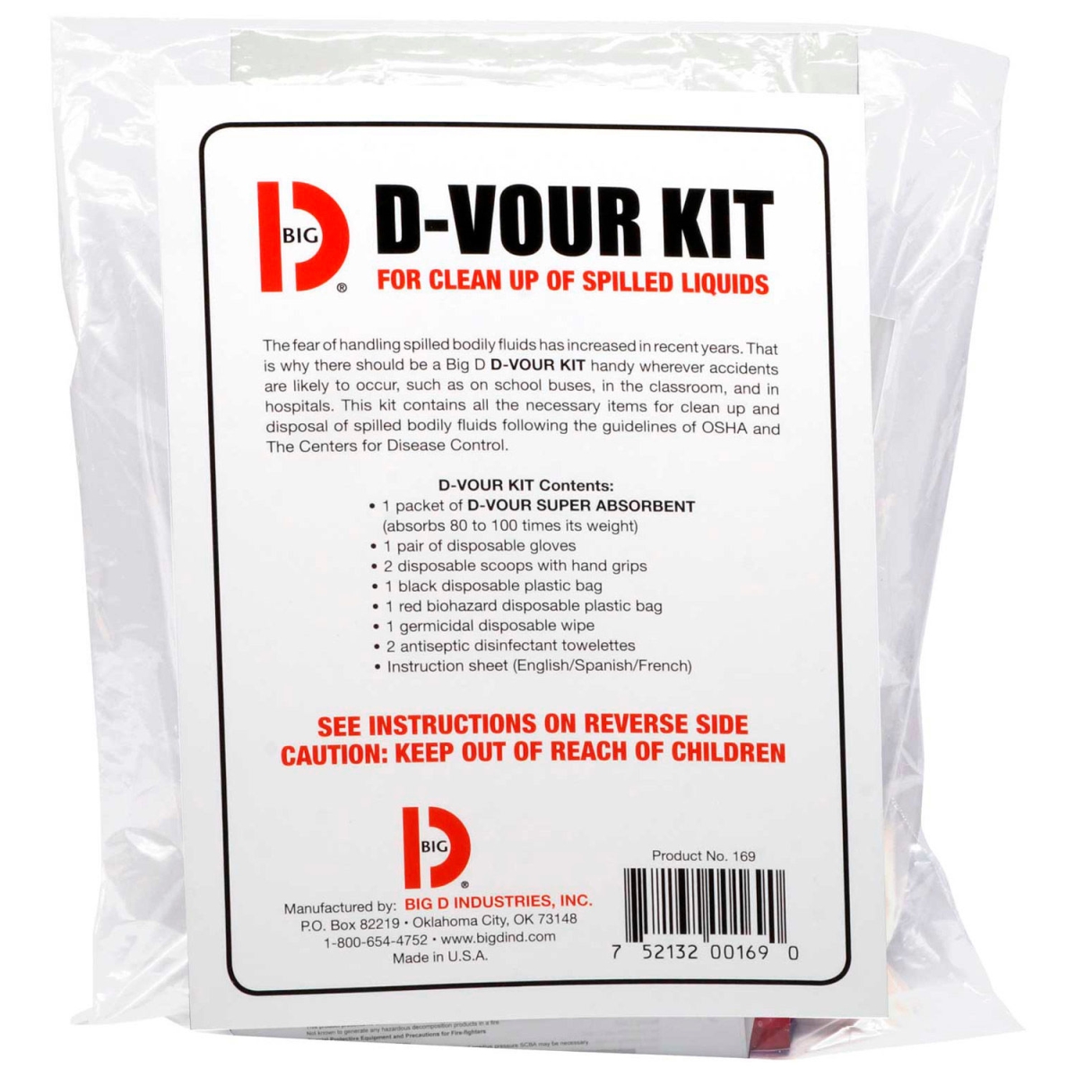 Picture of Big D 3245400 Big D D-Vour Bodily Fluid Clean-Up Kit - Model 169