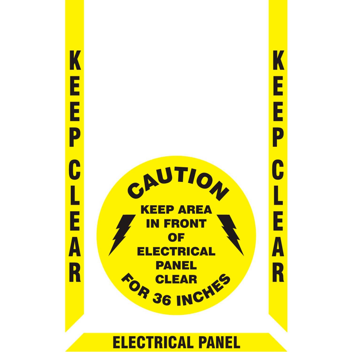 B2304720 PSR526 Slip-Gard Floor Marking Kit - Electrical Panel - Keep Clear - Yellow