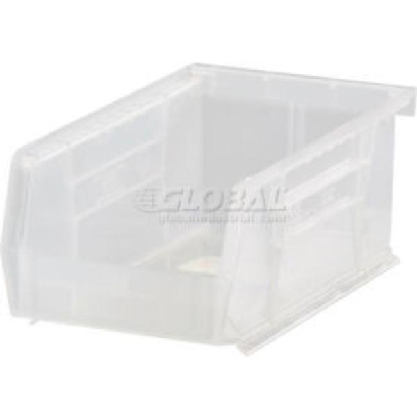 Global Industrial 1269000 Plastic Hang & Stack Bin, Clear - 7.375 x 4.125 x 3 in.