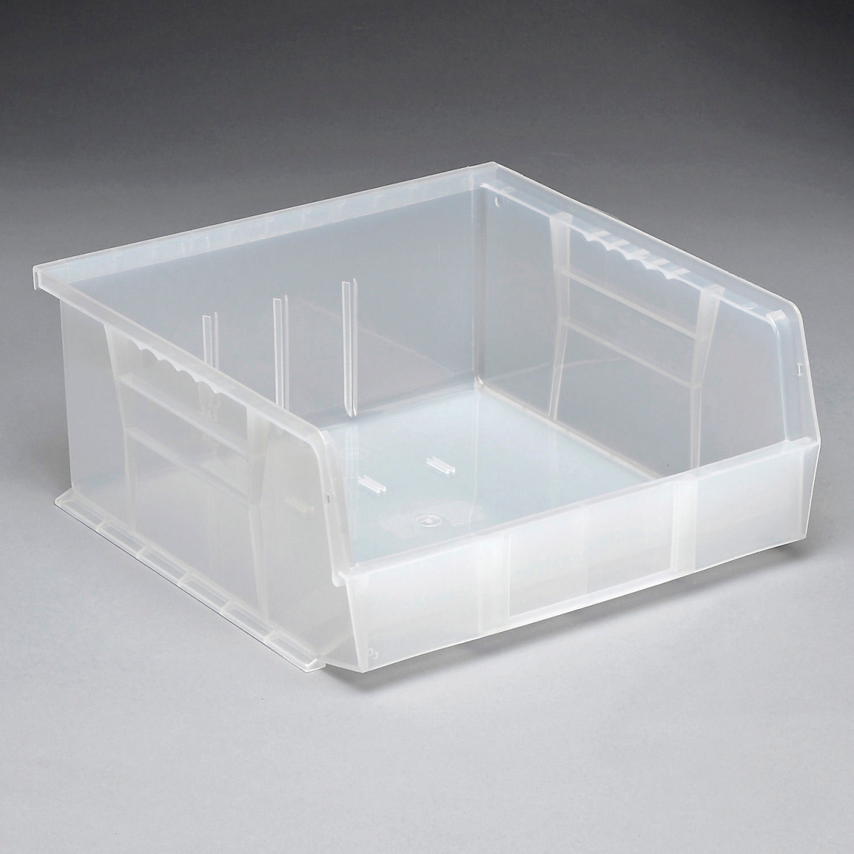 Global Industrial 1269600 Plastic Hang & Stack Bin, Clear - 10.875 x 11 x 5 in.