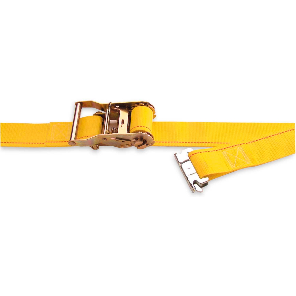 Picture of Kinedyne B1654254 641201 Cargo Control Ratchet Logistic Strap with Spring Loaded Fitting - 12 ft. x 2 in. - Gold