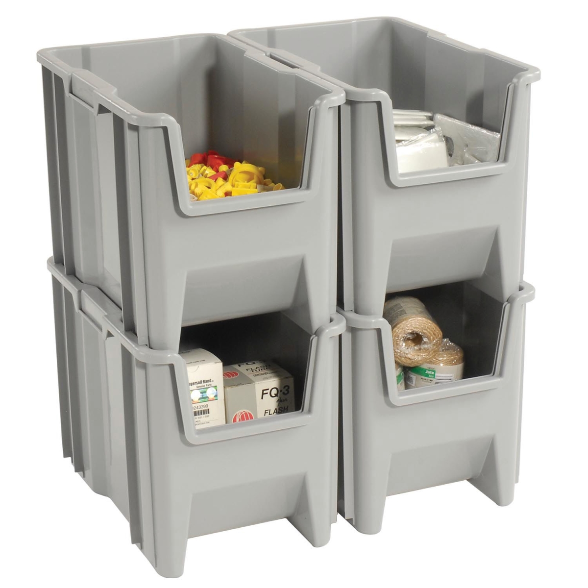 6096027 Plastic Giant Hopper Bin - 17.5 x 10.875 x 12.5 in. - Gray