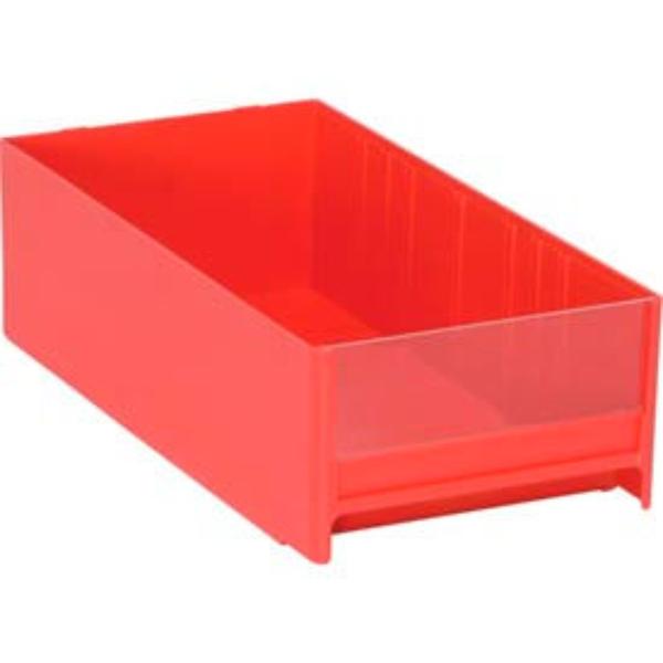 Interlocking Storage Bin, Polystyrene, Red, 3-5/16 in H, 5-5/8 in W, 11 in L