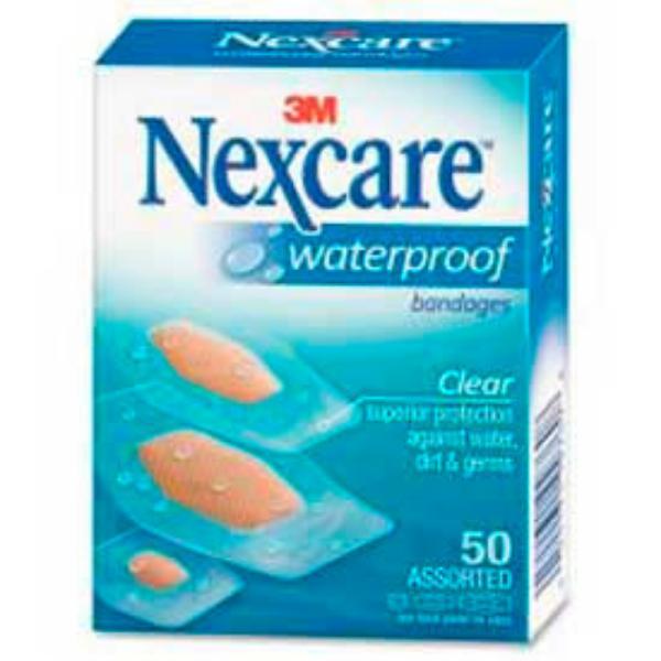 Picture of 3M B776865 Nexcare Waterproof Bandages - 432-50 - Assorted Clear - 50 Count