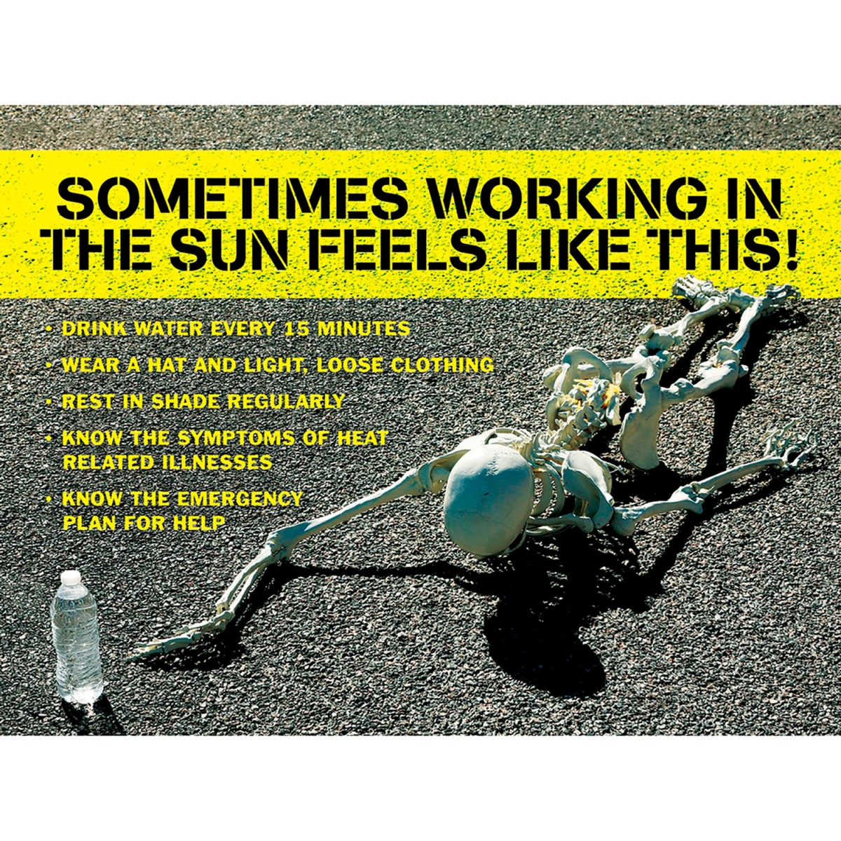 Picture of Accuform Manufacturing 672164 SP125178 Safety Poster - Sometimes Working in the Sun Feels Like This - 17 x 22 in. - Paper