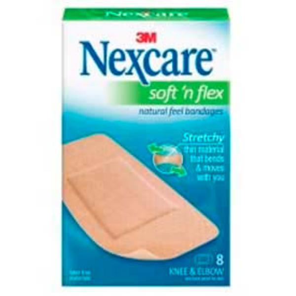 Picture of 3M B776860 Knee & Elbow Bandages - Adhesive - Breathable - Latex-free - Tan - 4 x 1.88 in. - Pack of 8
