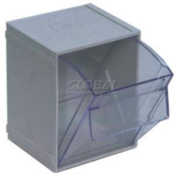 269421GY Tip Out Interlocking Bin QTB405 - 4.5 x 4 x 6 in. - Gray