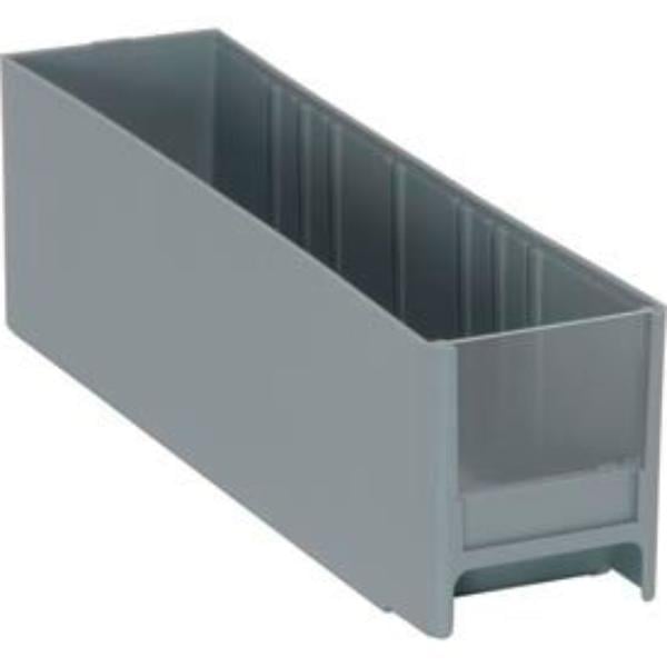 Interlocking Storage Bin, Polystyrene, Gray, 3-5/16 in H, 2-3/4 in W, 11 in L