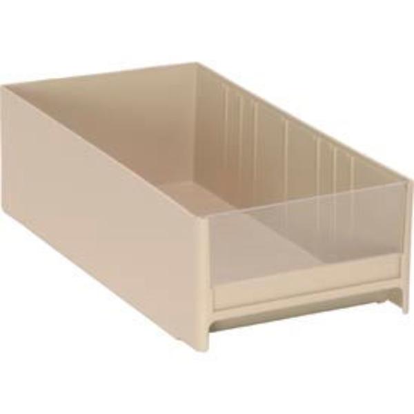 Interlocking Storage Bin, Polystyrene, Ivory, 3-5/16 in H, 5-5/8 in W, 11 in L