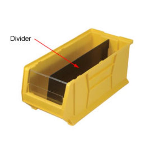 1262600 11 x 23.87 x 10 in. Divider DUS953 for Hulk Stacking Bins QUS953 - Black - Pack of 4