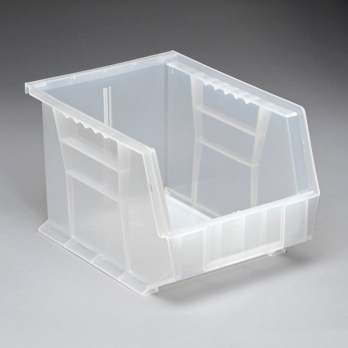 Clear Plastic Hang & Stack Bin - 10.75 x 8.25 x 7 in. - Heavy Duty