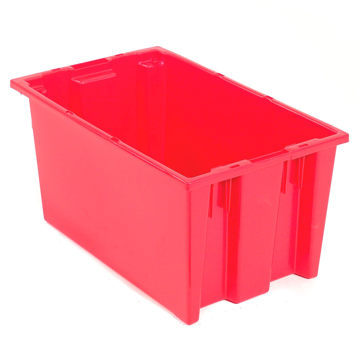 Stack & Nest Storage Container - Red - 18 x 11 x 6 in. - Durable Plastic