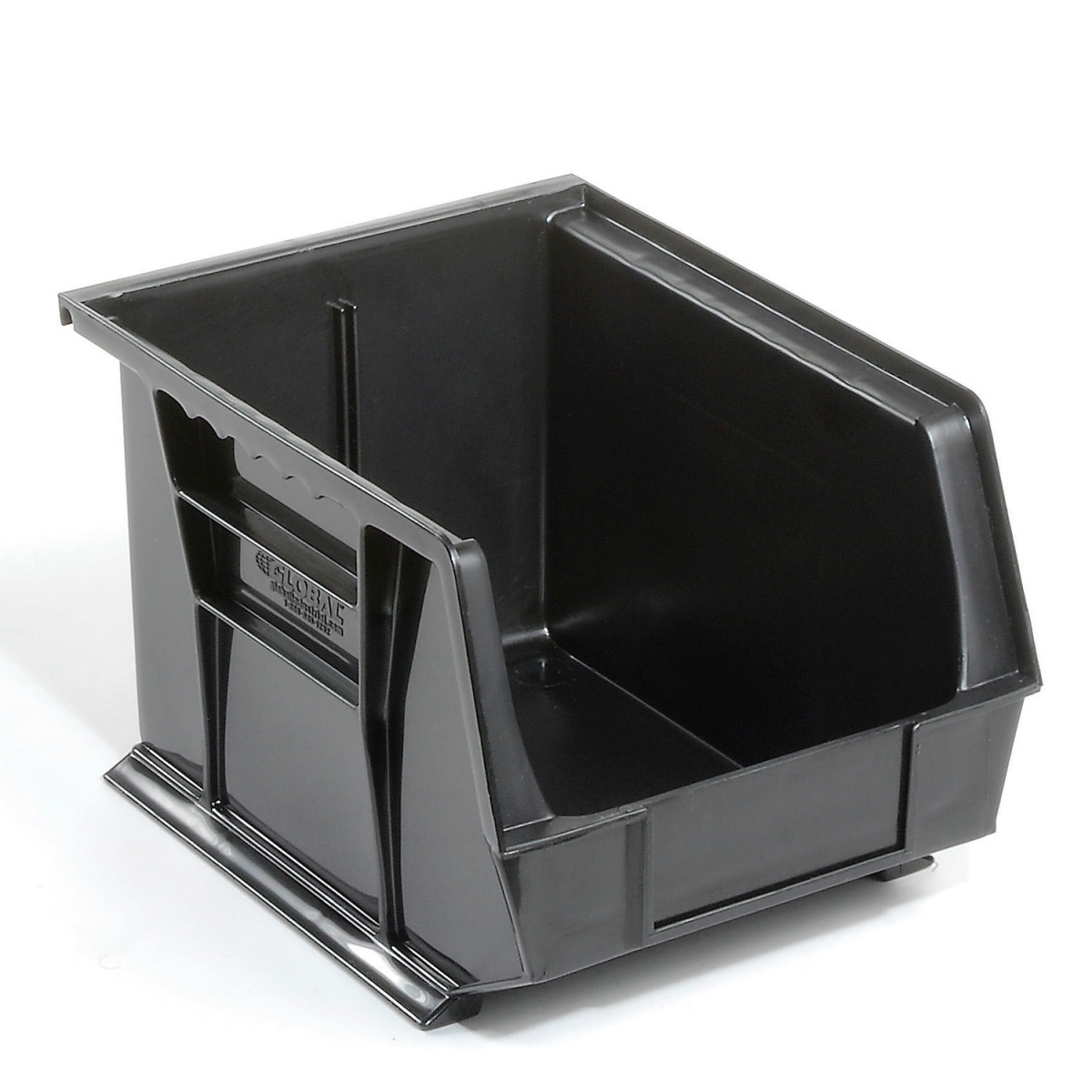Global Industrial SB8107BK Plastic Hang & Stack Bin, Black - 10.75 x 8.25 x 7 in.