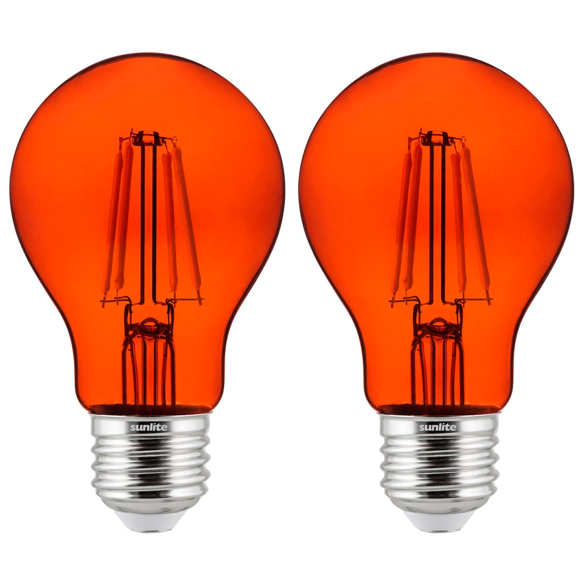 LED A19 Colored Filament Bulb - Orange - E26 Base - 4.5W - Pack of 2 - Energy Efficient