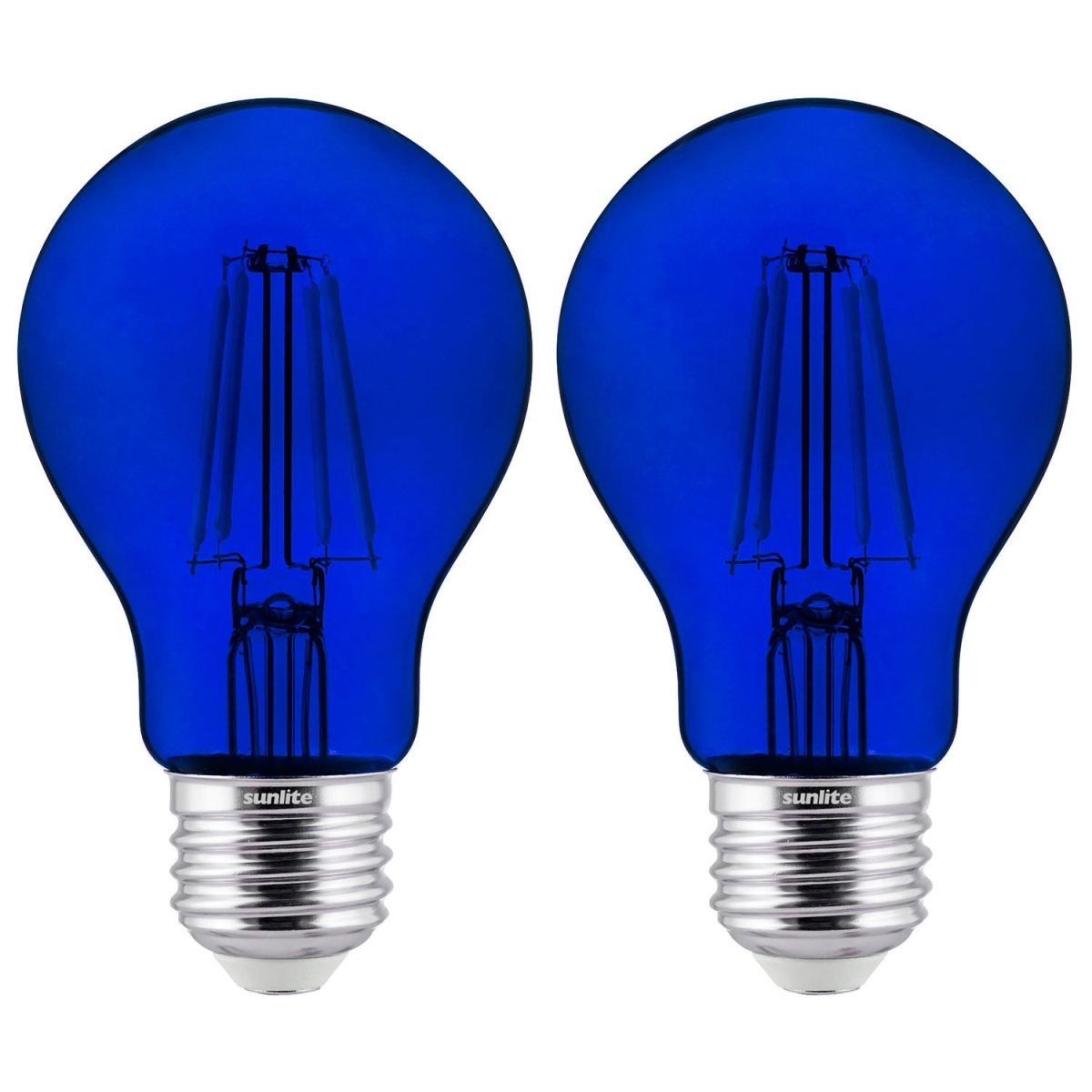 B3166873 Sunlite LED A19 Colored Filament Light Bulb - E26 Base - 4.5W - 55 Lumens - Blue - Pack of 2