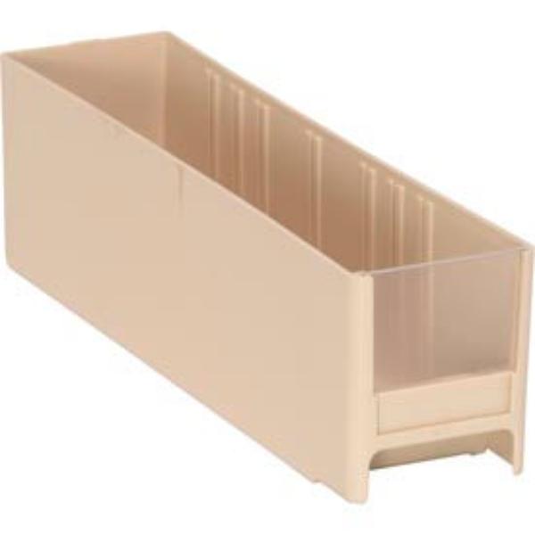 Interlocking Storage Bin, Polystyrene, Ivory, 3-5/16 in H, 2-3/4 in W, 11 in L