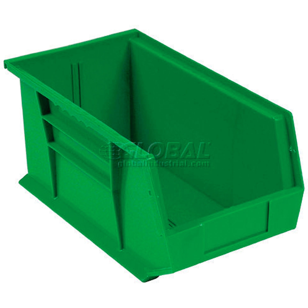 Global Industrial SB5145G Plastic Hang & Stack Bin, Green - 14.75 x 5.5 x 5 in.