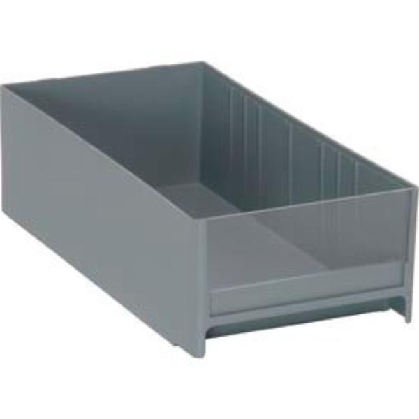 Interlocking Storage Bin, Polystyrene, Gray, 3-5/16 in H, 5-5/8 in W, 11 in L