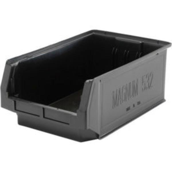 613126BK Plastic Magnum Stacking Bin - 20 x 12 x 8 in. - Black