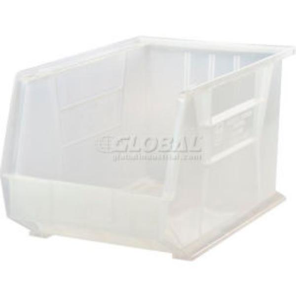 Global Industrial 1271700 Plastic Hang & Stack Bin, Clear - 16 x 11 x 8 in.