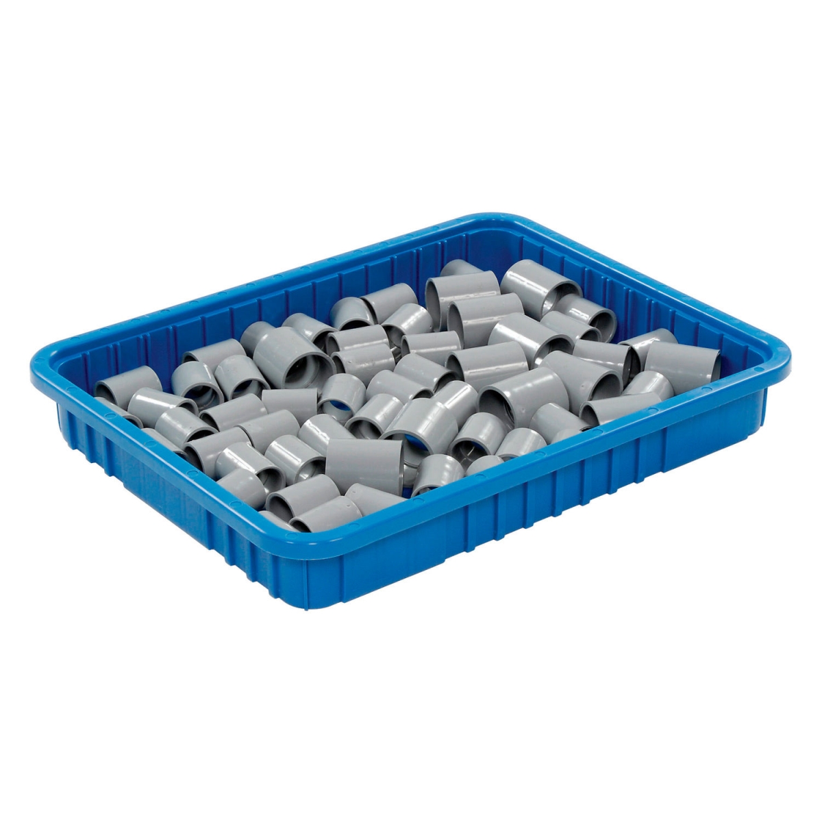 Global Industrial 334105BL Plastic Dividable Grid Container - 22.5 x 17.5 x 3 in. - Blue