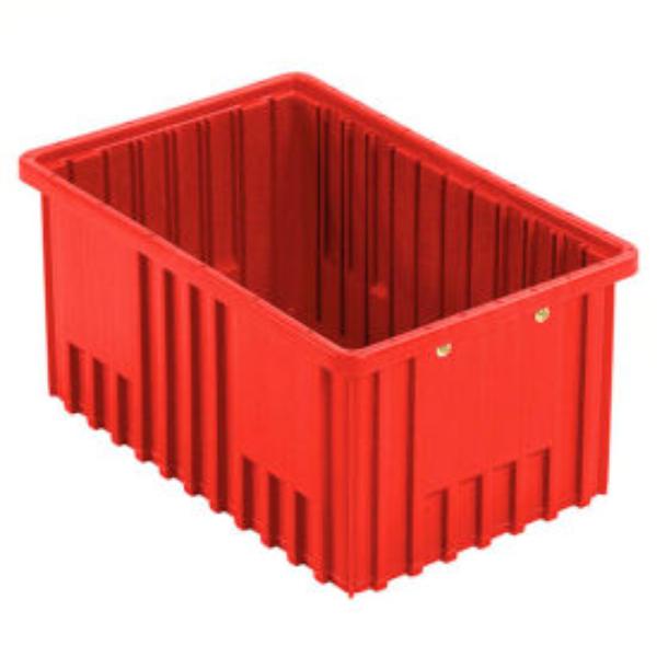 Plastic Grid Container - Red - 16.5 x 10.875 x 8 in. - Durable Design
