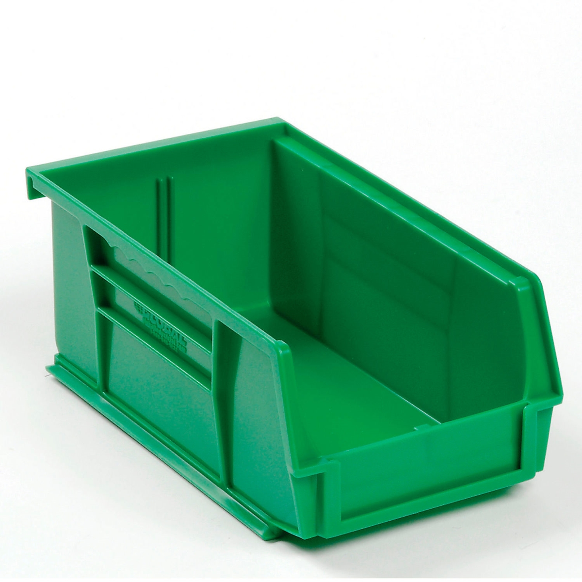Plastic Hang & Stack Bin - Green - 7.375 x 4.125 x 3 in. - Durable Design