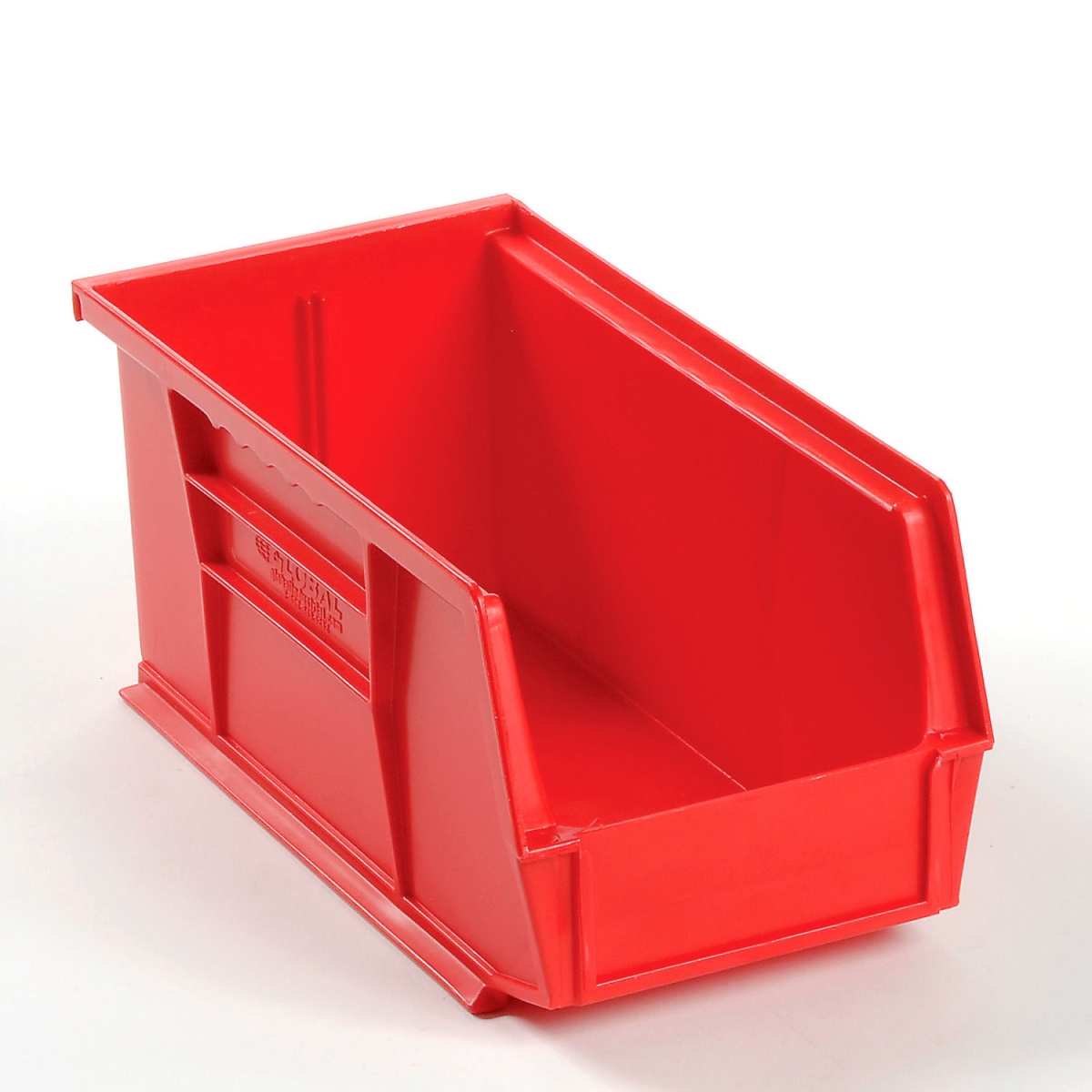 Global Industrial SB5105R Plastic Hang & Stack Bin, Red - 10.875 x 5.5 x 5 in.