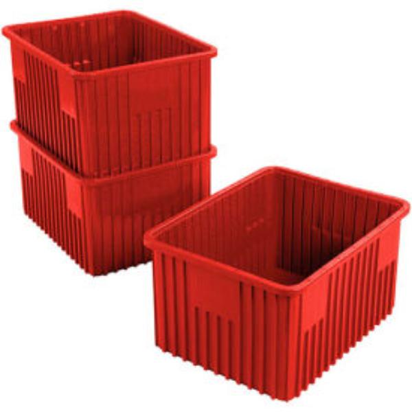 Global Industrial 4495102 Plastic Dividable Grid Container, Red - 22.5 x 17.5 x 12 in.