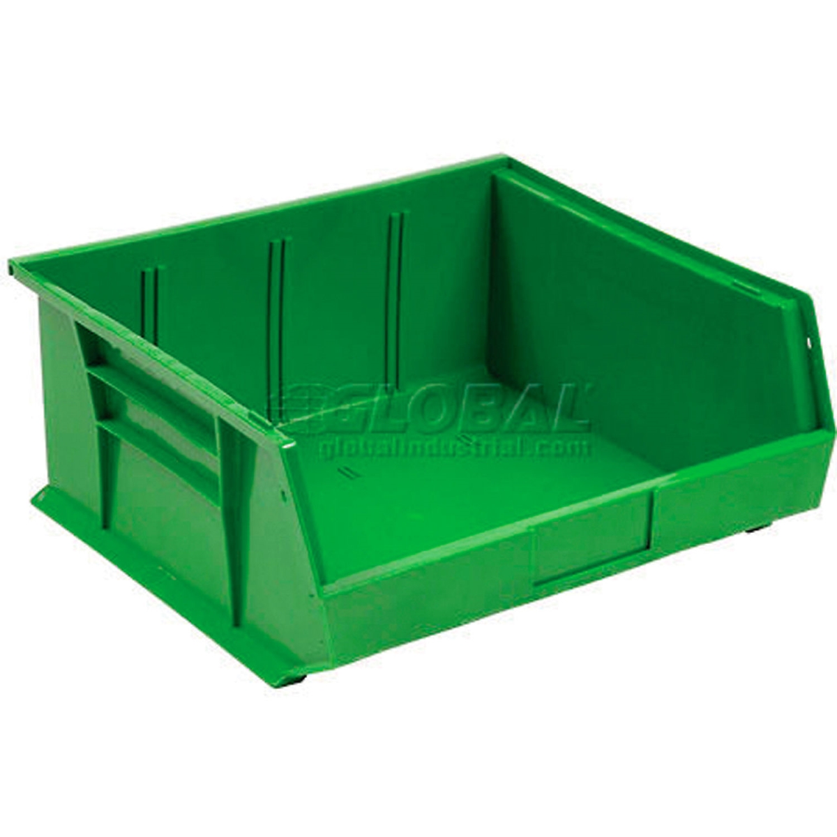 Global Industrial SB11105G Plastic Hang & Stack Bin, Green - 10.875 x 11 x 5 in.