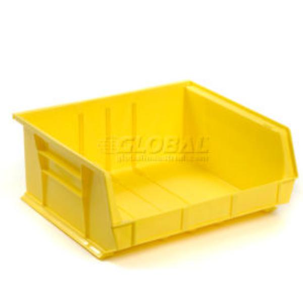 Global Industrial SB16147Y Plastic Hang & Stack Bin, Yellow - 14.75 x 16.75 x 7 in.
