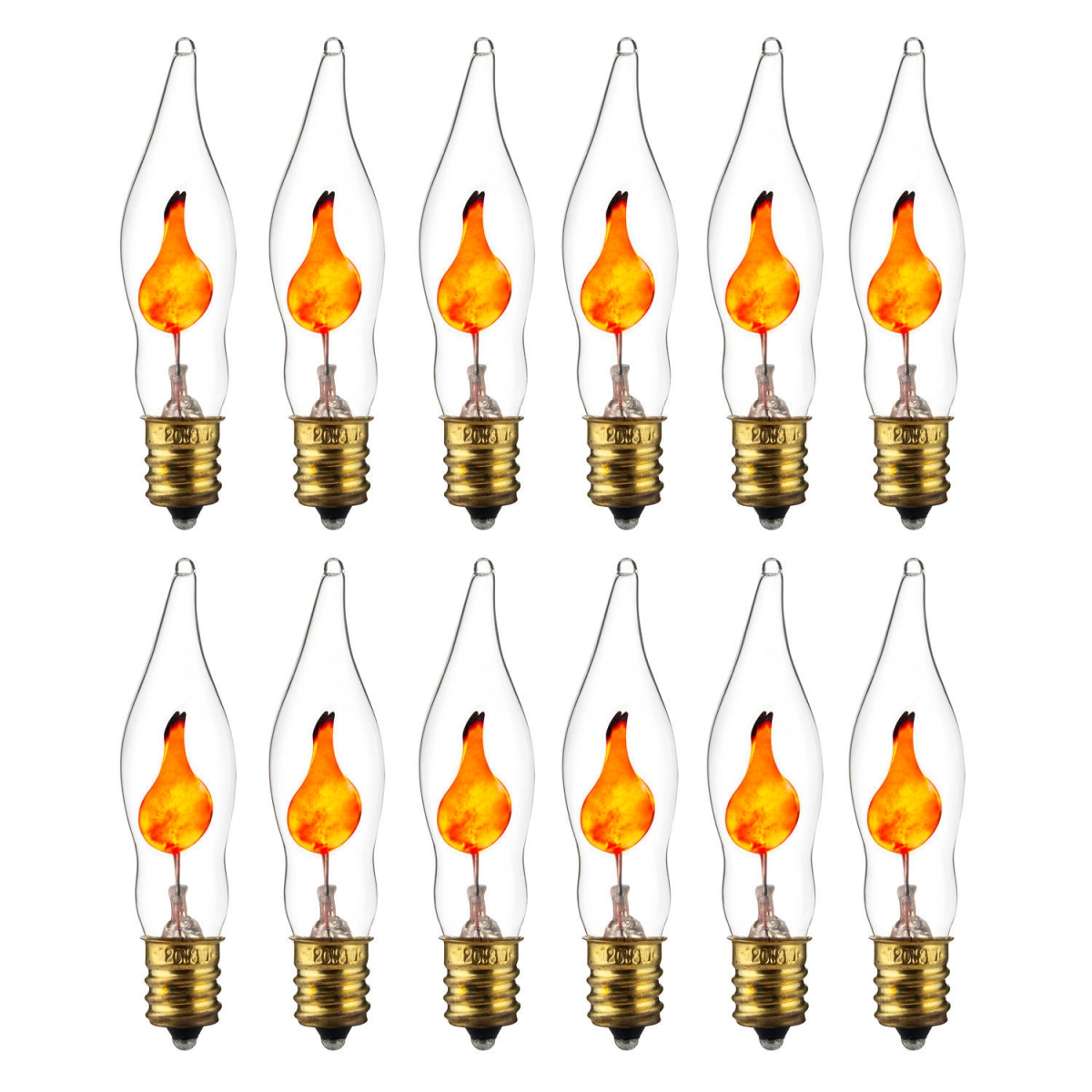 B3166672 Sunlite Incandescent Chandelier Bulb with E12 Candelabra Base - 3W - 120V - Clear - Pack of 12