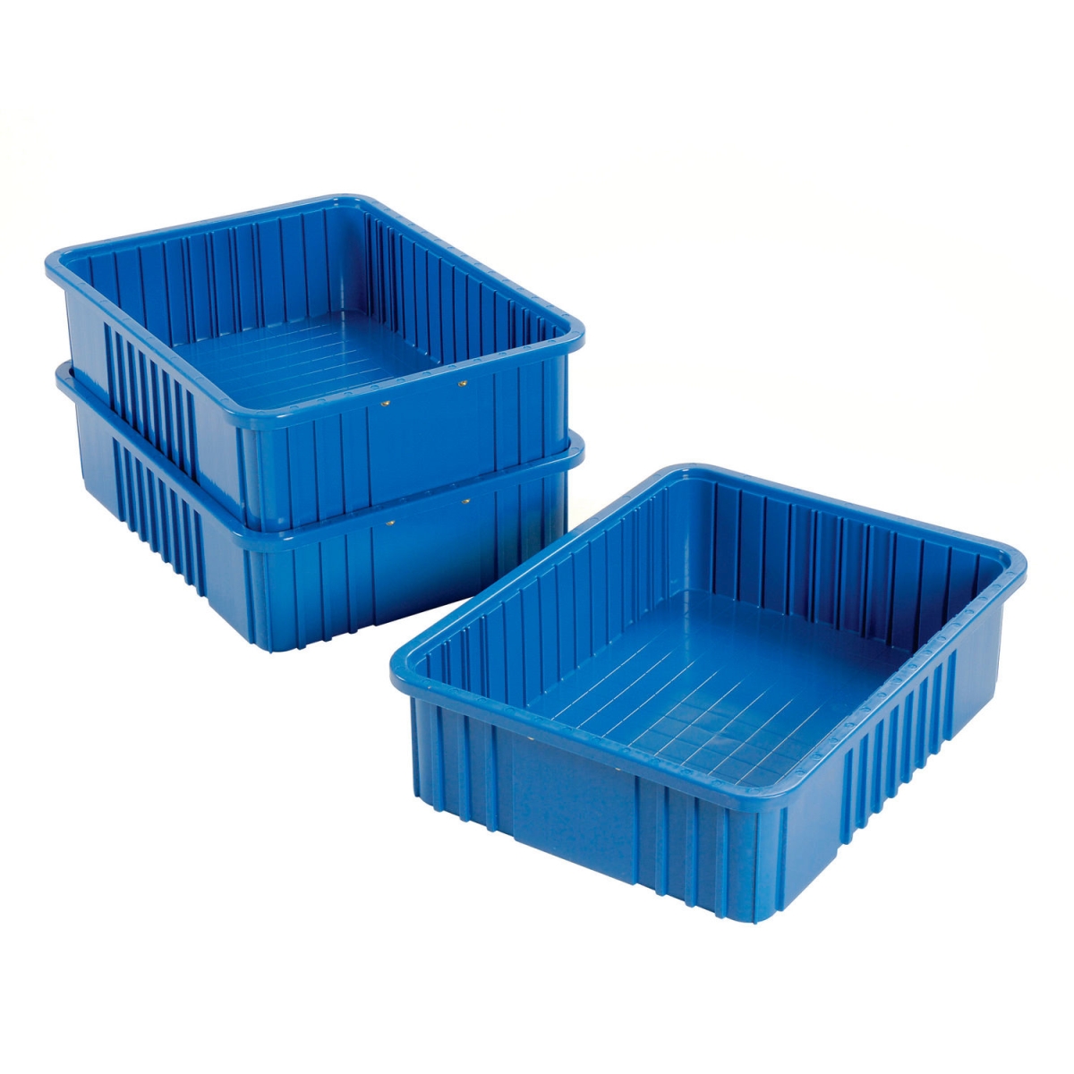Global Industrial 334106BL Plastic Dividable Grid Container - 22.5 x 17.5 x 6 in. - Blue