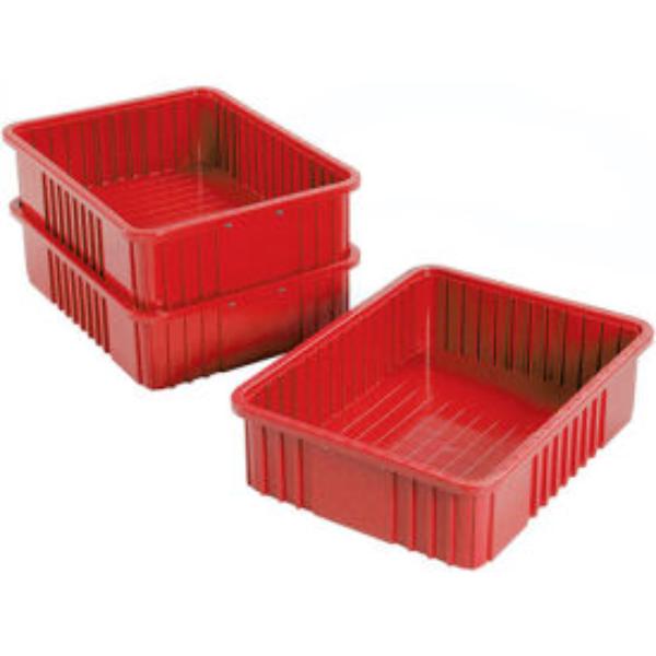 Global Industrial 4494902 Plastic Dividable Grid Container, Red - 22.5 x 17.5 x 6 in.