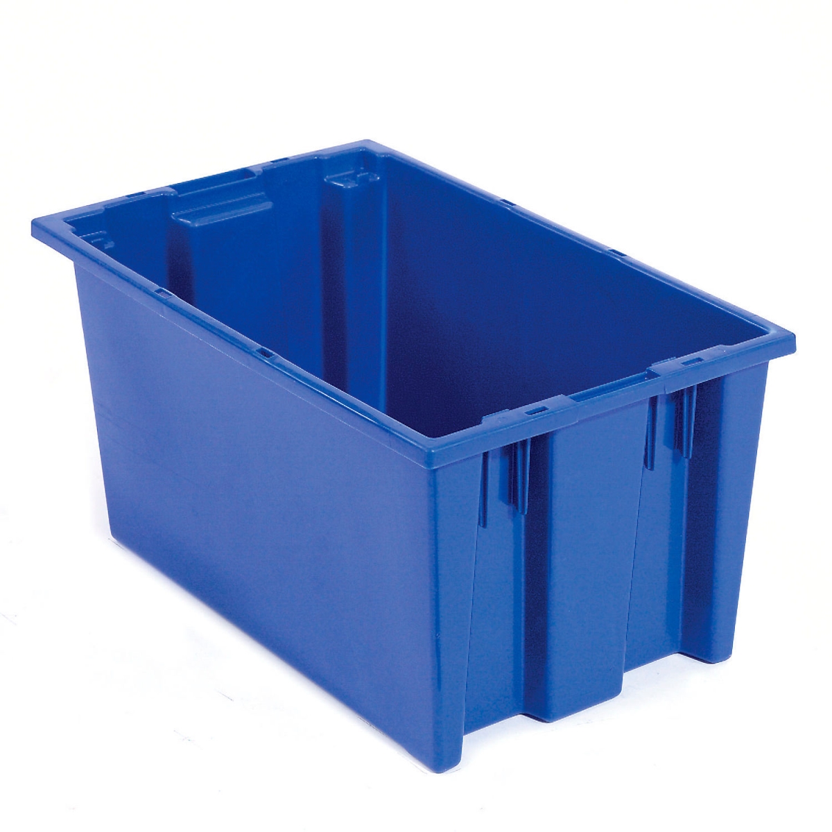 Stackable Plastic Storage Container - Blue - 19.5 x 13.5 x 8 in. - Heavy Duty