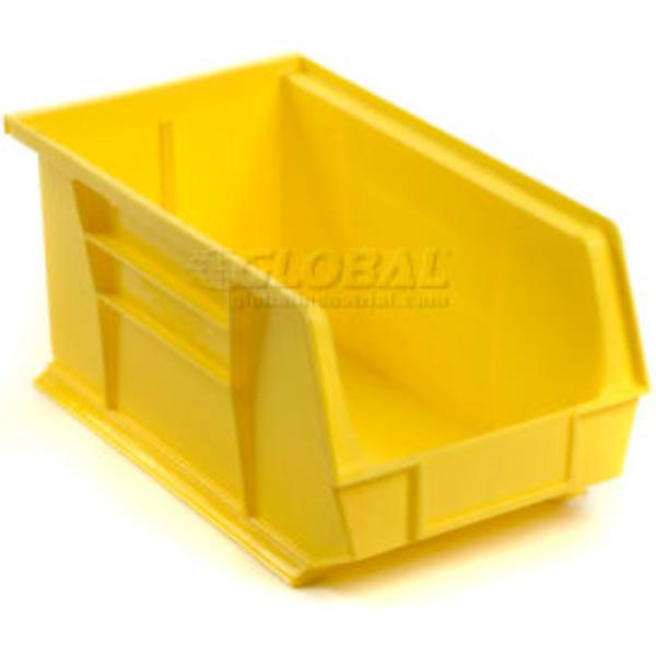 Global Industrial SB8147Y Plastic Hang & Stack Bin, Yellow - 14.75 x 8.25 x 7 in.