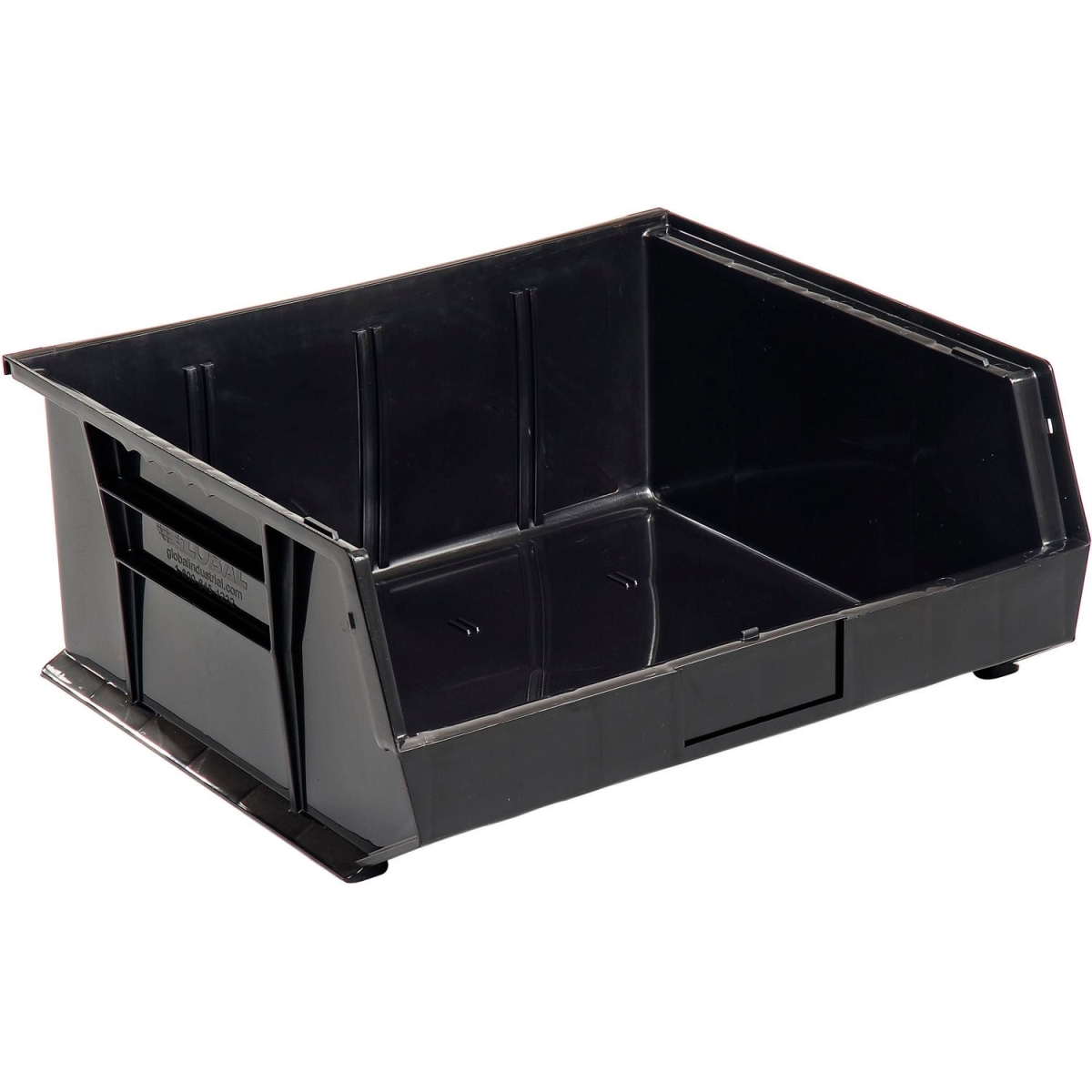 Global Industrial SB16147BK Plastic Hang & Stack Bin, Black - 14.75 x 16.75 x 7 in.