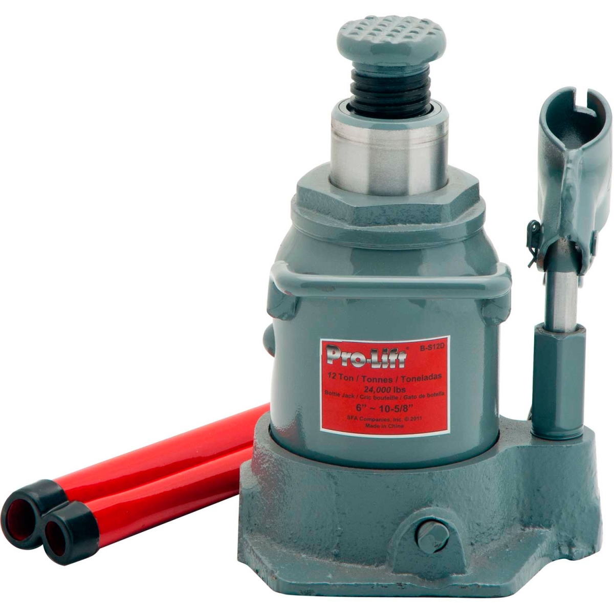 Pro-Lift Hydraulic Bottle Jack - Grey, 12 Ton Capacity (B-S12D)