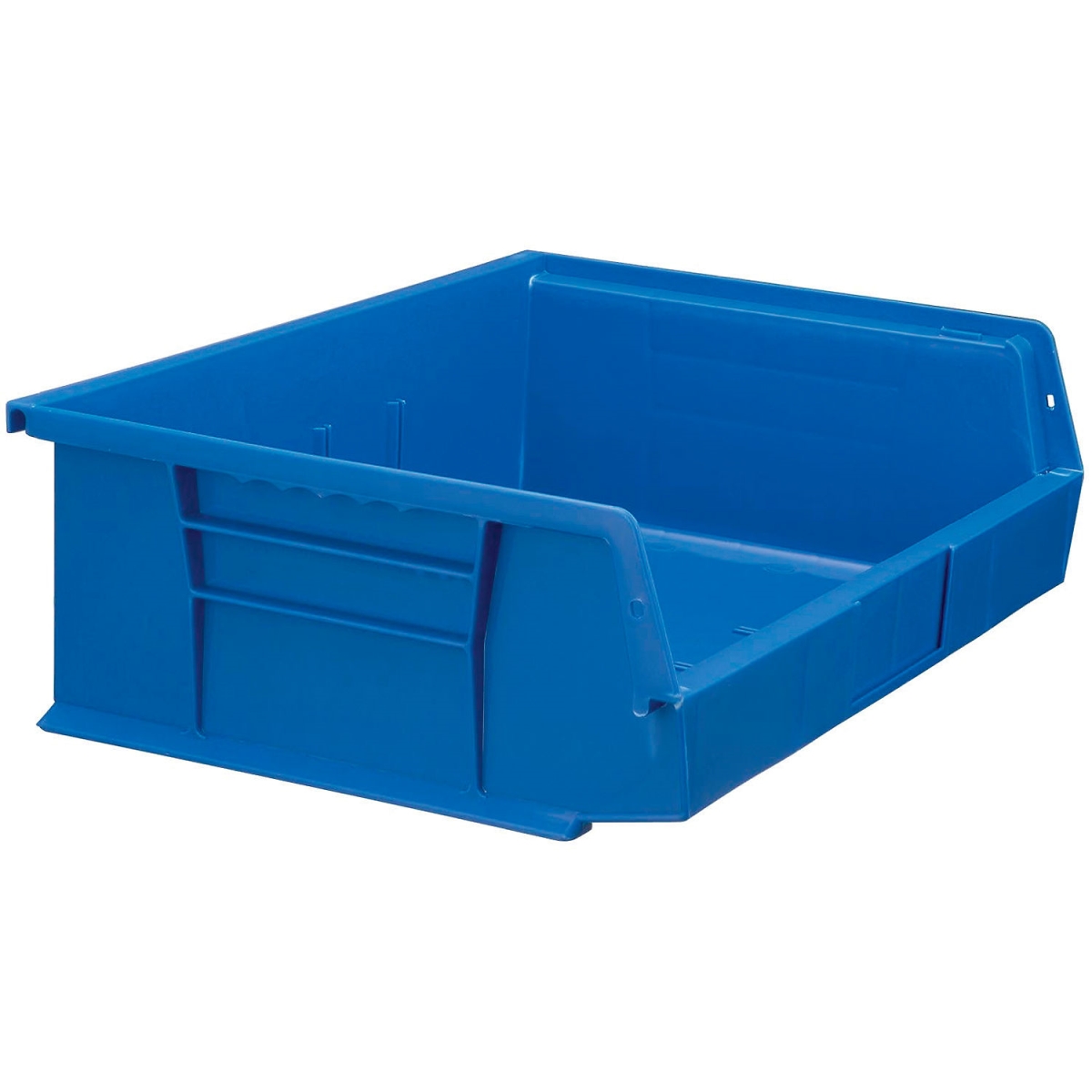 Global Industrial 4270818 Plastic Hang & Stack Bin, Blue - 10.875 x 16.5 x 5 in.