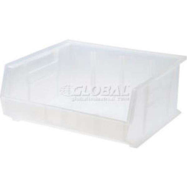 Global Industrial 1271600 Plastic Hang & Stack Bin, Clear - 14.75 x 16.75 x 7 in.