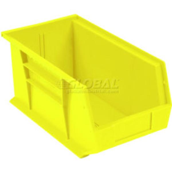 Global Industrial 4270909 Plastic Hang & Stack Bin, Yellow - 18 x 8.25 x 9 in.