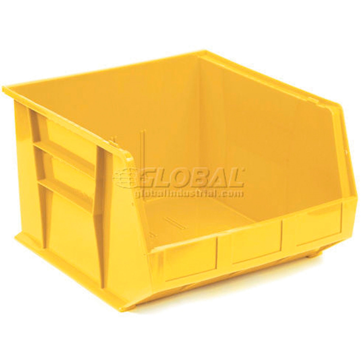 Global Industrial 4272209 Plastic Hang & Stack Bin, Yellow - 18 x 16.5 x 11 in.