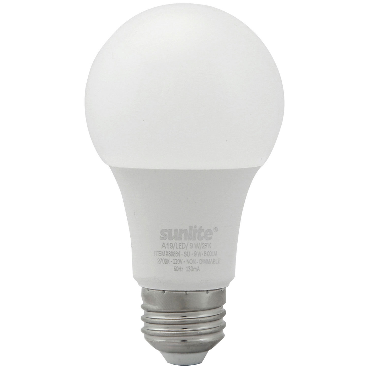 B3166970 Sunlite LED A19 Light Bulb - E26 Base - 9W - 800 Lumens - 2700K - Warm White - Pack of 3
