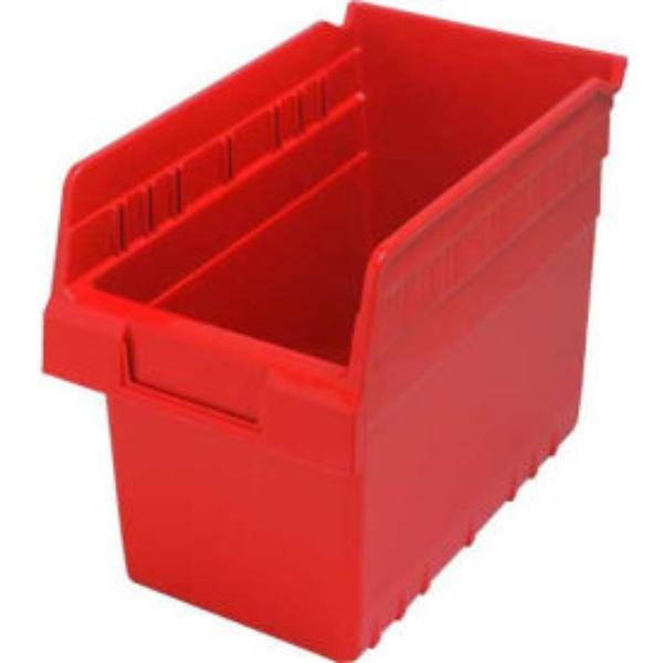 Plastic Nesting Shelf Bin - Red - 6.625 x 11.625 x 8 in. - FDA Compliant