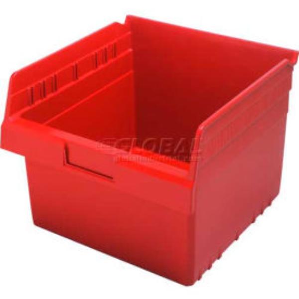 B970522 Plastic Nesting Shelf Bin QSB809 - 11.125 x 11.625 x 8 in. - Red