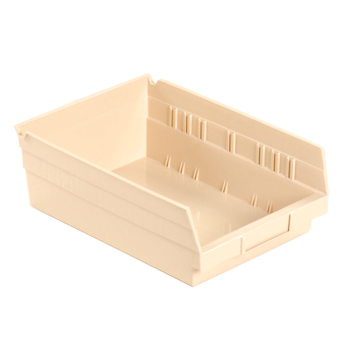 Global Industrial 184843BG Plastic Nesting Storage Shelf Bin - 8.375 x 11.625 x 4 in. - Beige